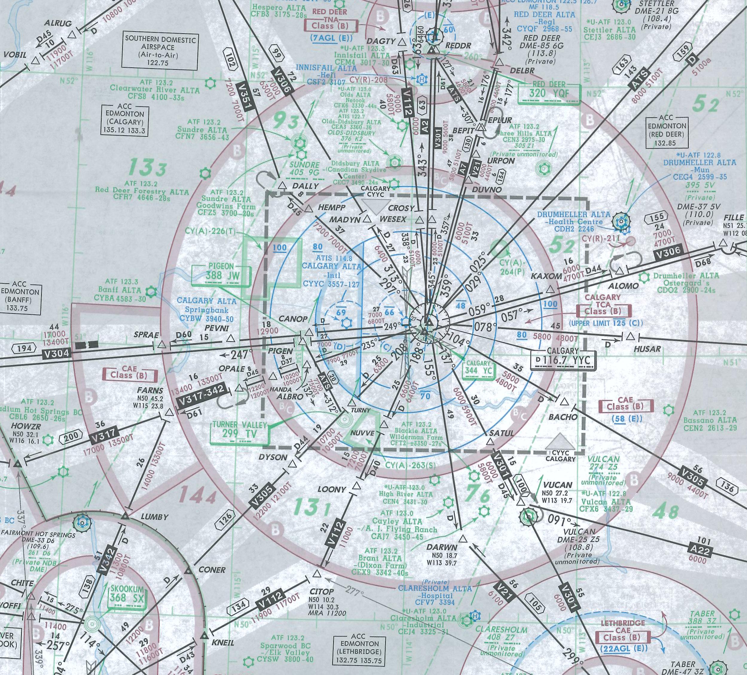Langley Flying School Map Room, Calgary IFR